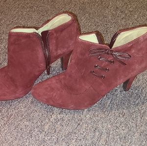 Red Suede Booties